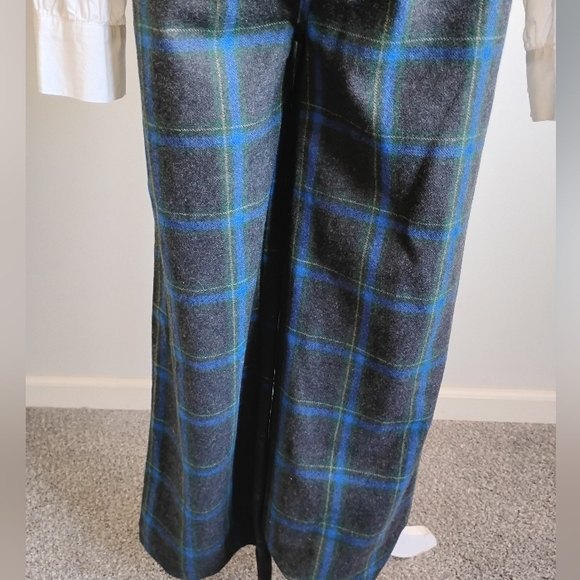 ROLLA'S Wool Blend Plaid Pants High Waist Wide Leg Blue Gray Size 29 - Picture 4 of 17
